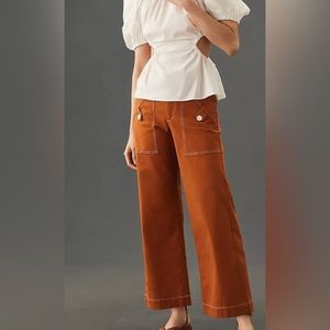 Anthropologie Maeve Cropped Carpenter Pant